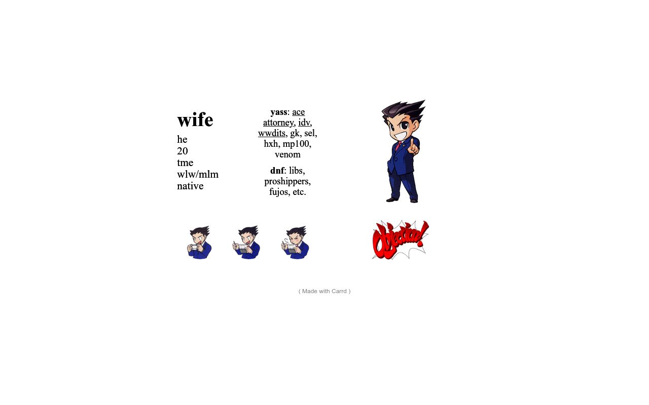 Carrd profile picture for @objection
